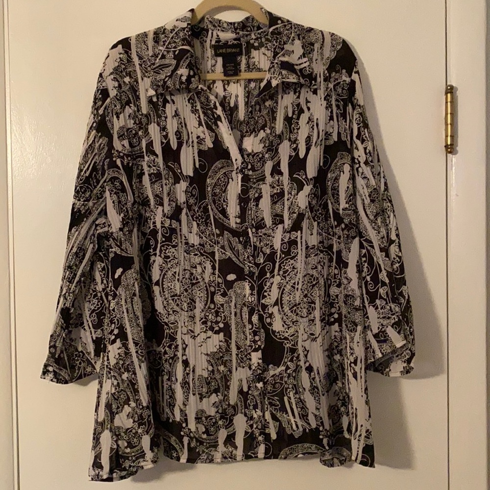 Sheer Lane Bryant shirt, three-quarter sleeves